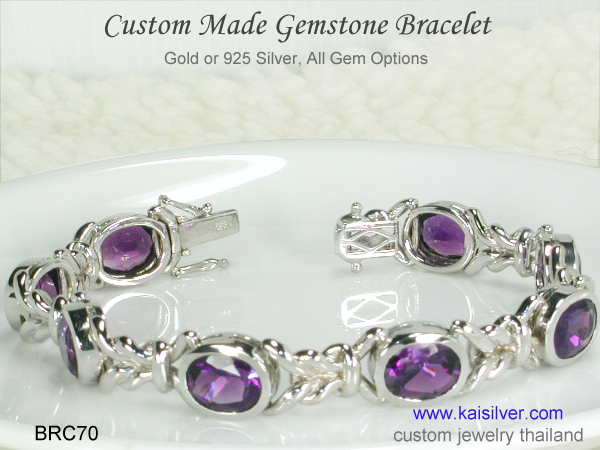 custom bracelet big gemstones