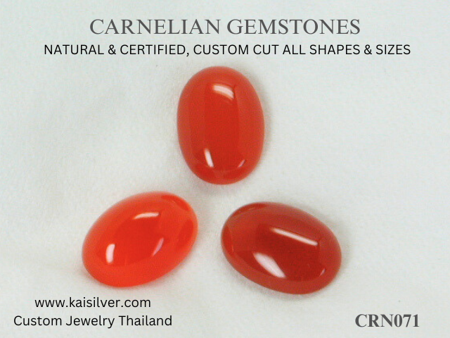 custom cut natural carnelian gems certified