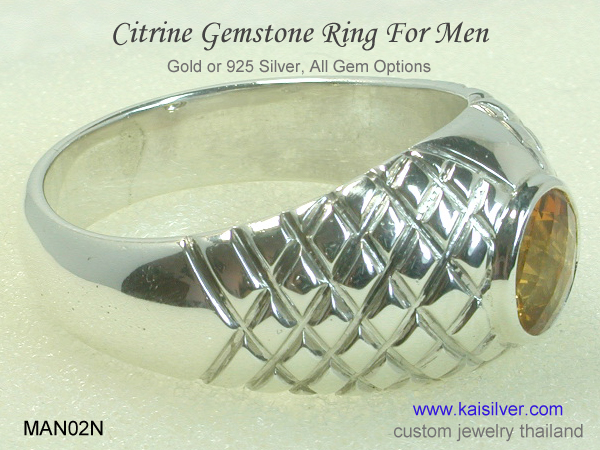 citrine ring men's