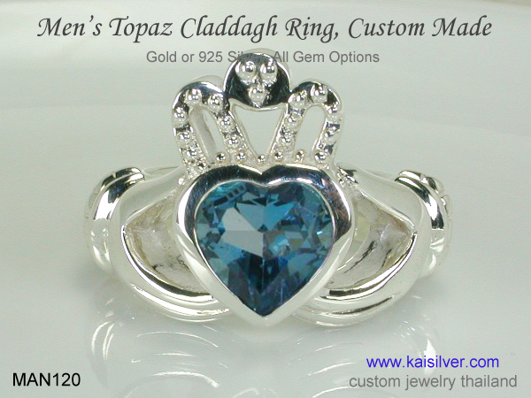 men's big heart ring