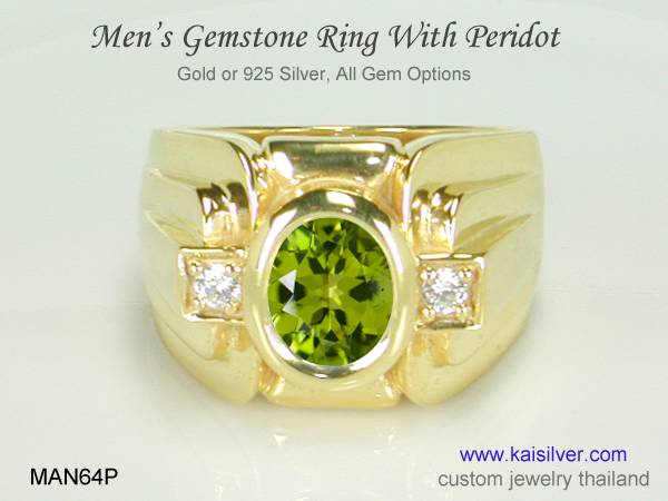 men's peridot ring