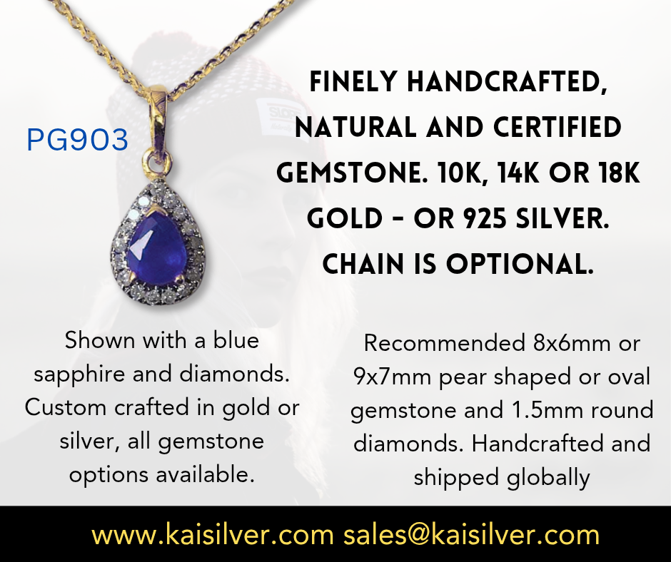 sapphire diamond pendant custom