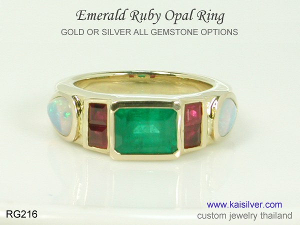 custom ring with multiple gemstones 