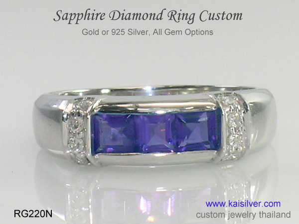 engagement ring gold or silver sapphire
