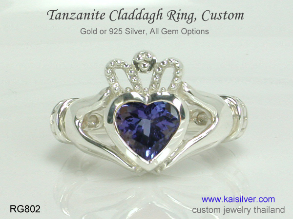 silver gemstone engagement ring