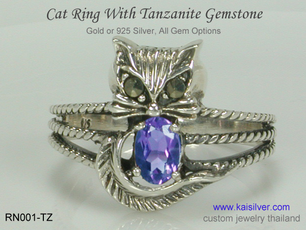silver tanzanite ring